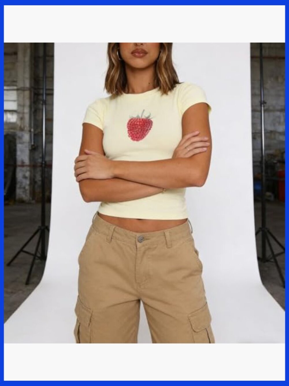 Y2k Graphic Crop Tee Short Sleeve Going Out Top - Picture 4 of 7